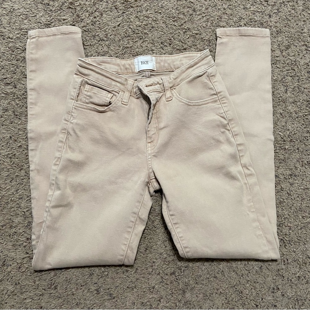 BKE tan skinny jeans